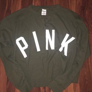 Pink long sleeve crop shirt
